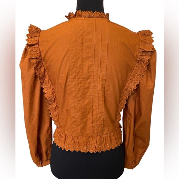 New ~ TREASURE & BOND ~ Delicate Fall Blouse  XXS 100% Cotton - Picture 3 of 7